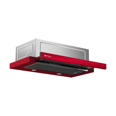 Wiggo WE-E632ER(R) – Vlakscherm Afzuigkap – Rood – 60 cm – LED – Stil – Compact formaat