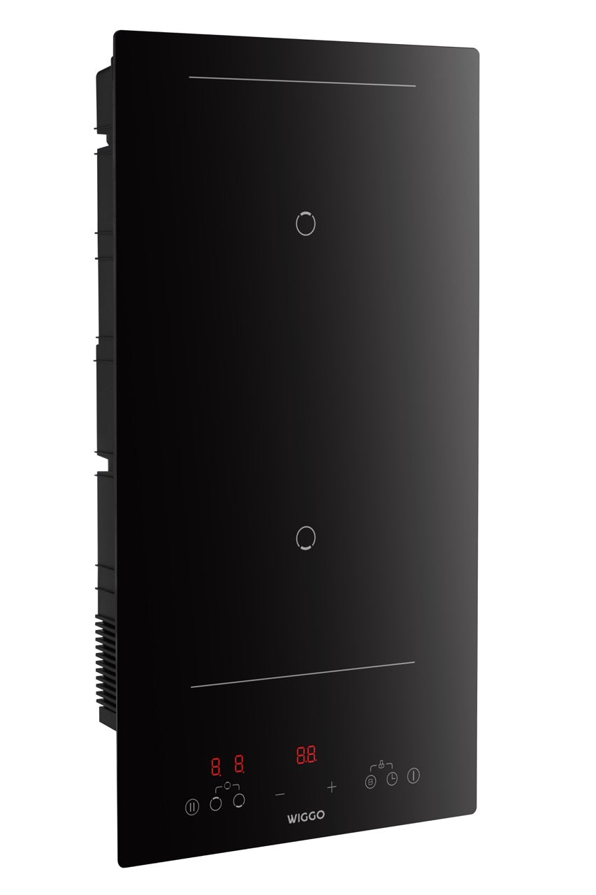 Wiggo WH-B312IRT(B) – Inductiekookplaat – 30 cm – 2 zones – Inbouw – Touchbediening – 3500W – Zwart – 1-fase