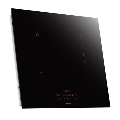 Wiggo WH-B625IRS(B) – Inductiekookplaat – 60 cm – 4 zones + bridge – 7200W – Touch – Zwart – Keramisch glas – 2-fase