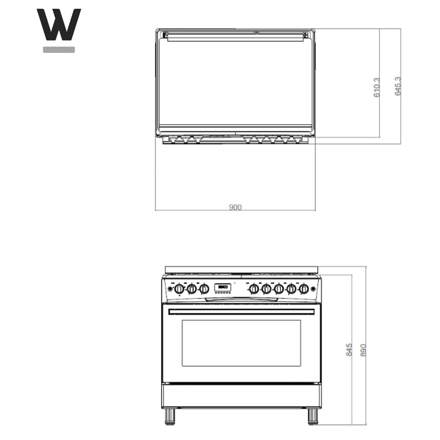 Wiggo WO-E969R(WX) - Gasfornuis