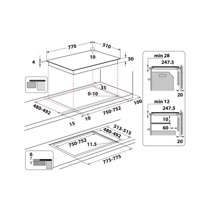 Whirlpool WFS0377NE/IXL - Inductie kookplaat