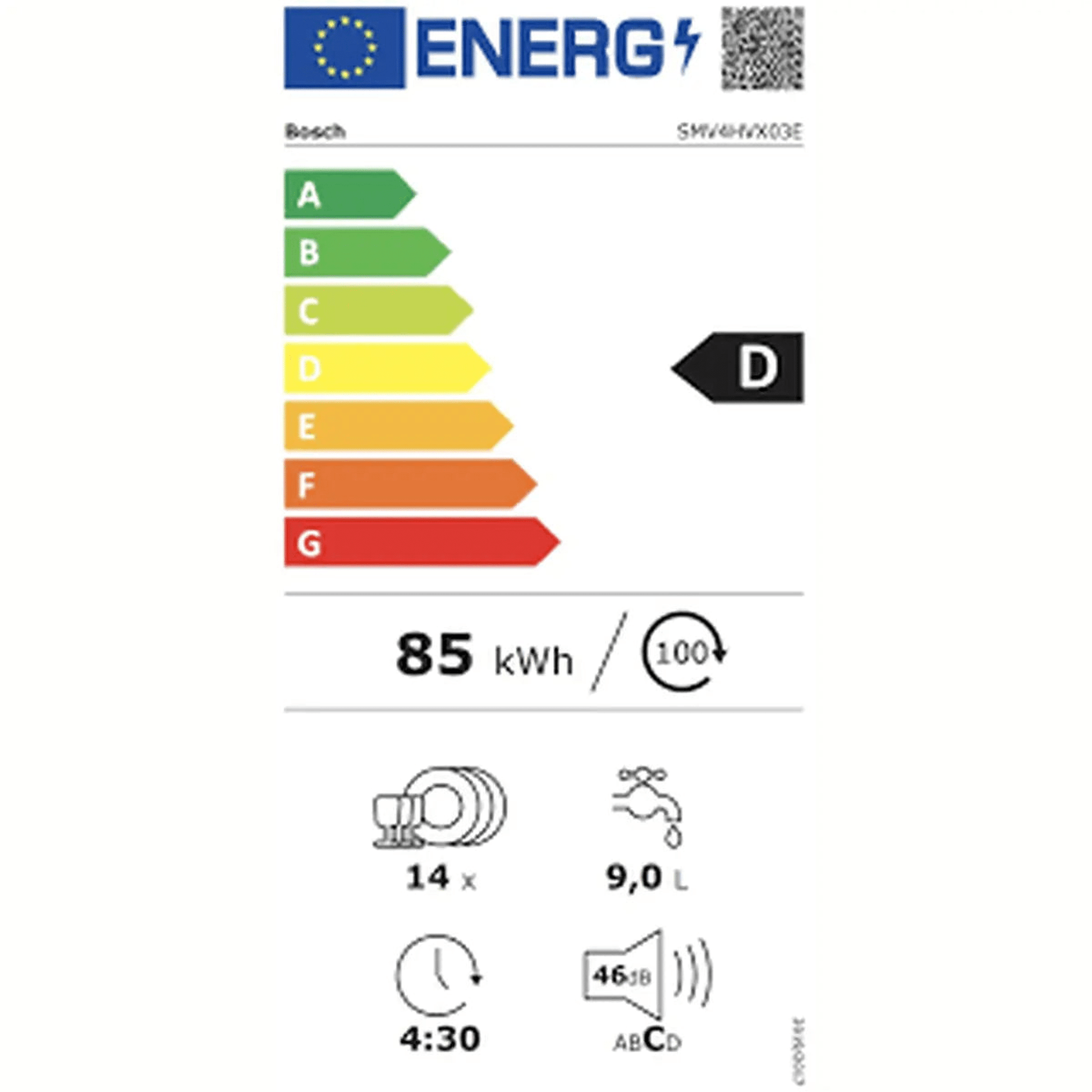 Bosch SMV4HVX03E - Inbouw vaatwasser - Volledig geïntegreerd