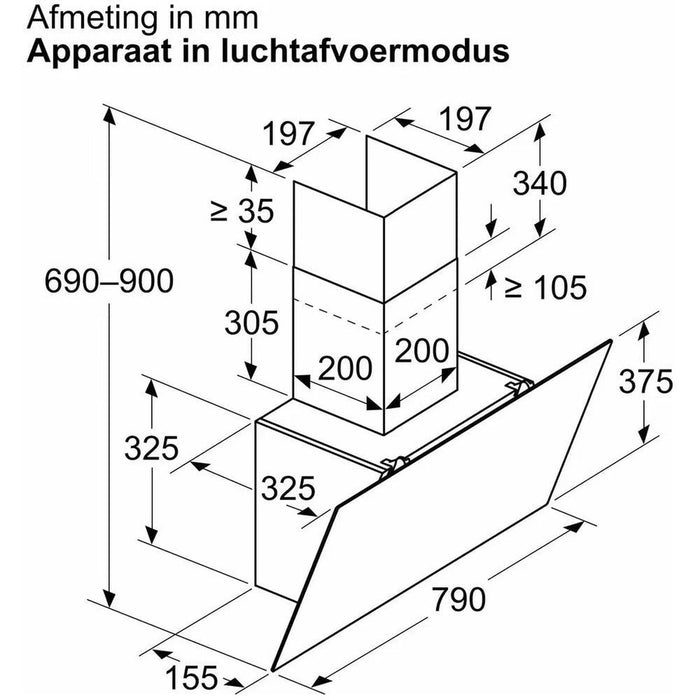 Siemens LC85KDK60 - Wandschouw Afzuigkap