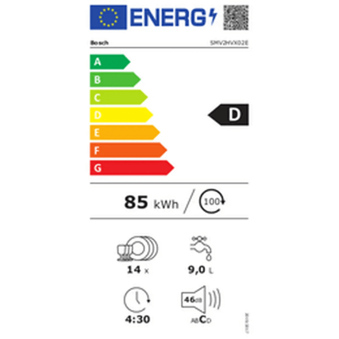 Bosch SMV2HVX02E - Inbouw vaatwasser - Volledig geïntegreerd