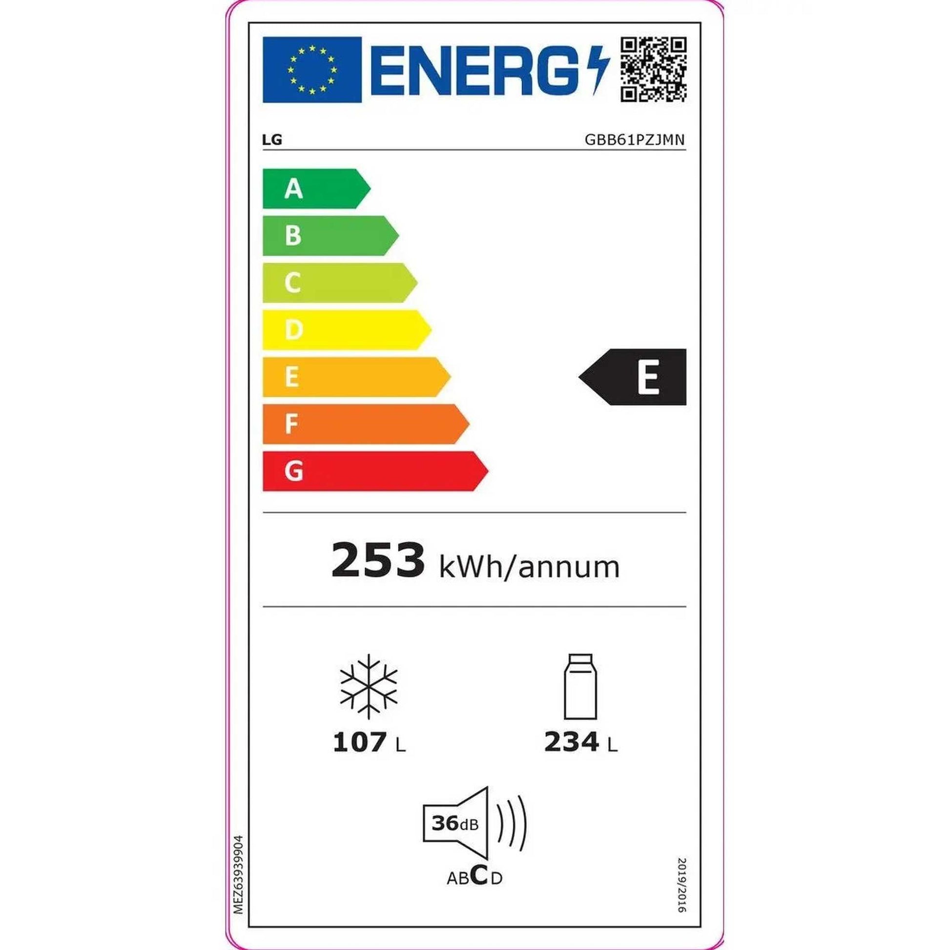 LG GBB61PZJMN - Koel-vriescombinatie - No Frost